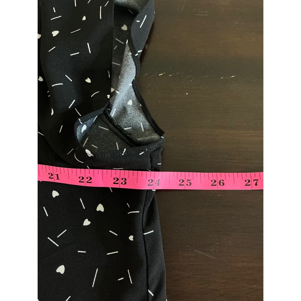 Hilary Radley Top‎ Women's Extra Large V-Neck Short Sleeve Black White Print - Picture 5 of 7
